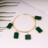 Green Row Stone Glossy Bracelet