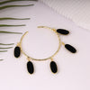 5 Glossy Drop Black Stone Bracelet
