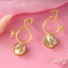 Moonstone Brass Earring with Bird Design