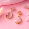Dual Oval Shape Colored Stone Earring