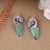 Lotus Leaf Design Earring with Monalisa Stone