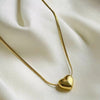 Heart Drop Gold Pendant Necklace