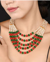 Stylish Colored Pearls Ethnic Mala with multilayered