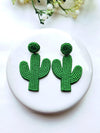 Beaded Cactus Earrings