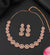 Rose Gold Diamond Studded Necklace With Earrings
