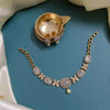Charming Diamond Studded Rose Gold Necklace Set