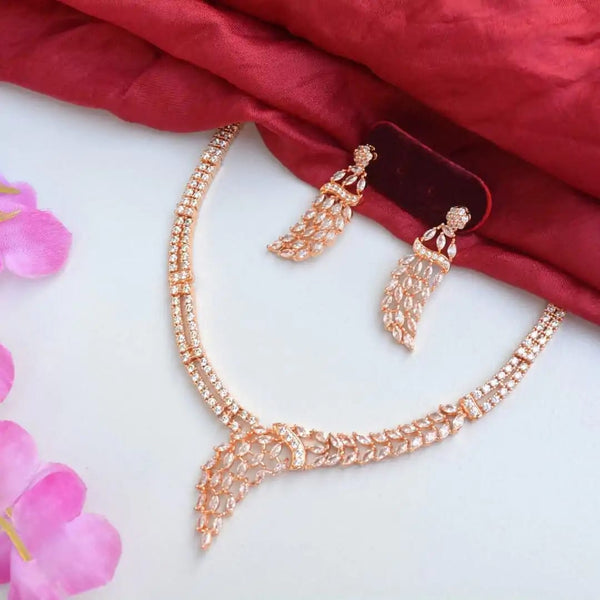 Elegant White Diamond Necklace Set