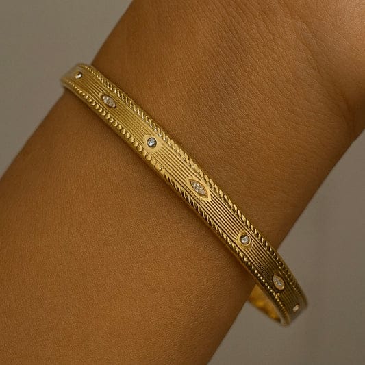 Anti-Tarnish Evil Eye Design Openable Bracelet