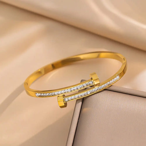Anti-Tarnish Cartier Nail Diamond Bracelet