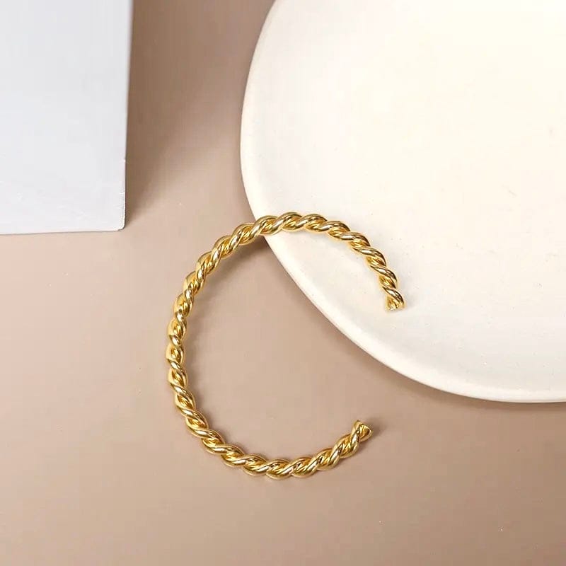 Anti-Tarnish Twisted Cuff Bracelet
