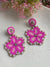 Pink Flower Handmade Beads Earrings