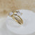 Double Heart Gold Plated Diamond Ring