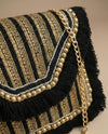 Black Bag With Golden Beads
