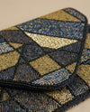 Meraki Beaded Geometric Canvas Sling Bag
