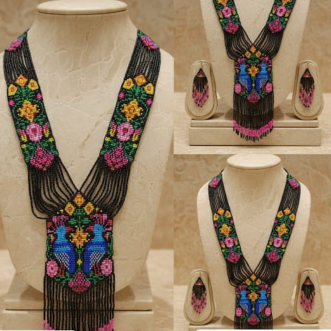 Multicolor Flower Bead Necklace