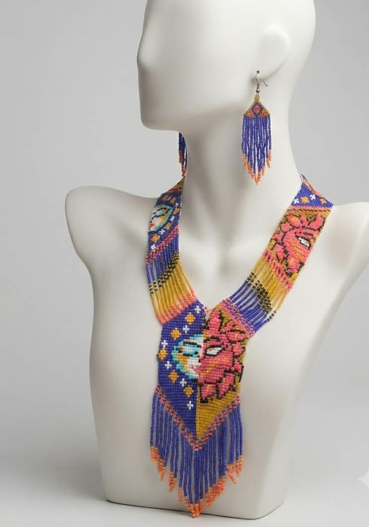 Sun And Moon Beaded Neckpiece