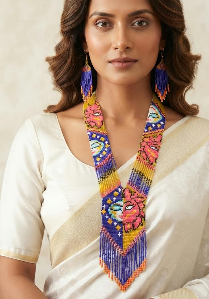 Sun And Moon Beaded Neckpiece