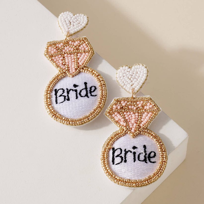 Handmade Bride Beaded Earrings