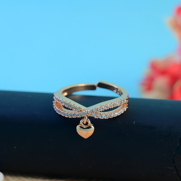 Criss Cross Heart Drop Ring