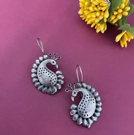 Morni Silver Replica Oxidized Studs