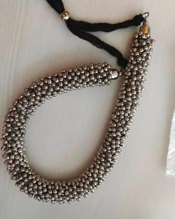 Oxidized Ghungroo Hasli Neckpiece