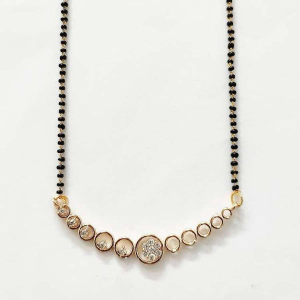 Buy Meraki Rose Gold Diamond Studded Mangalsutra