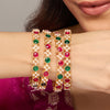 Elegant Gold Bangles With Multicolor Stones