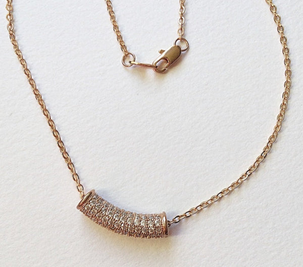 Rose Gold Chain With Curved Pendant