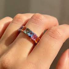 Meraki Trends Rainbow Diamond Adjustable Ring