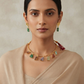 Seven Stones Brass Necklace Set