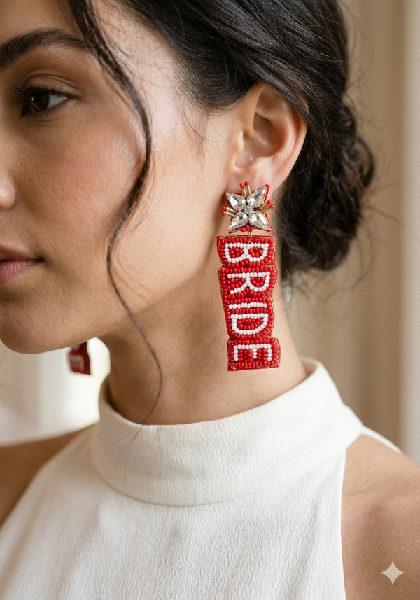 Beautiful Handmade Bride Earrings for Wedding