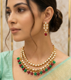 Meraki Gold Plated Kundan Necklace Set