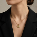 Two Heart Gold Plated Pendant Chain