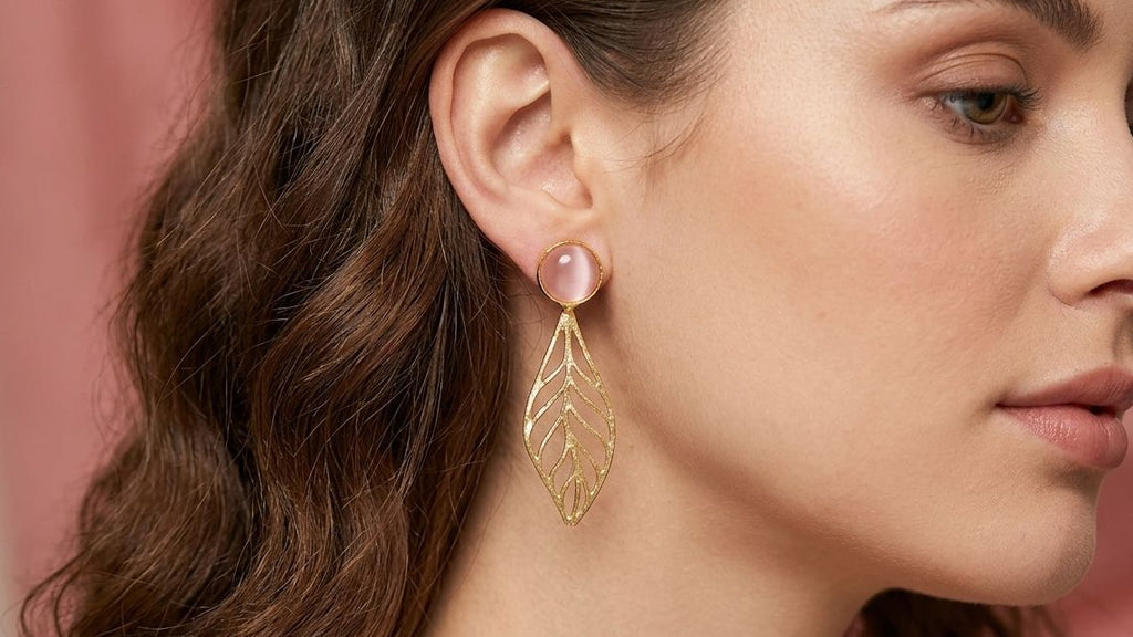 Leaf Style Brass Earrings
