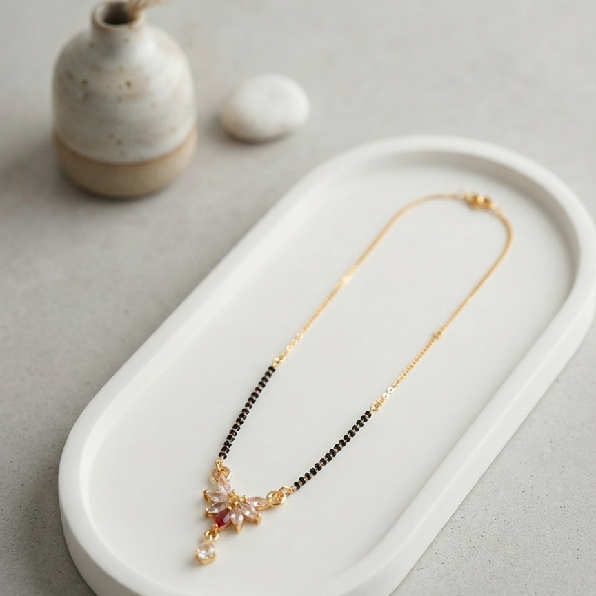 CZ Diamond Flower Mangalsutra