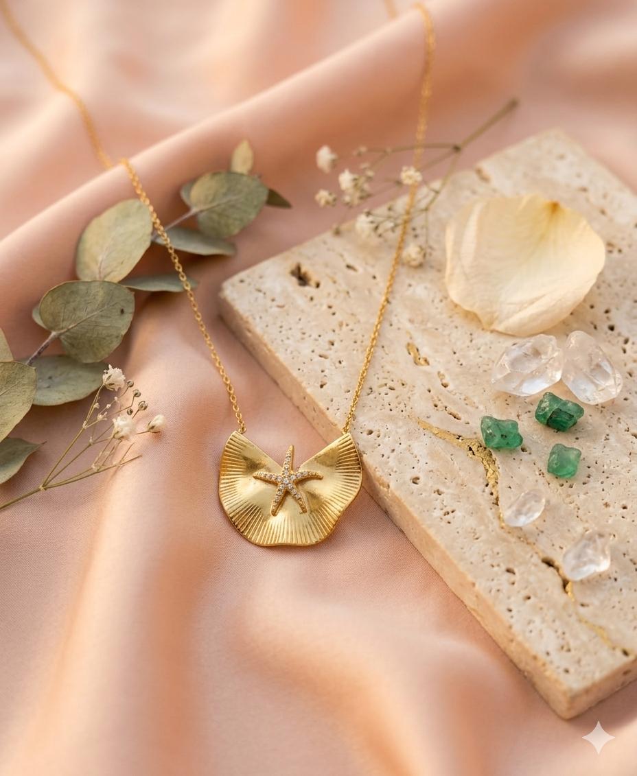 Floral Flourish Gold Plated Pendant Chain