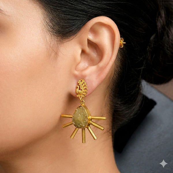 Peacock and Sun Burst Earring