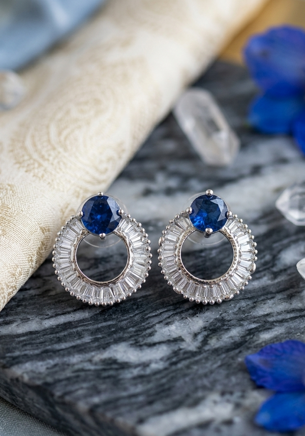 Round American Diamond Stud