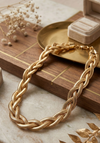 Vintage Light Gold Tone 3 Strands Braided Necklace
