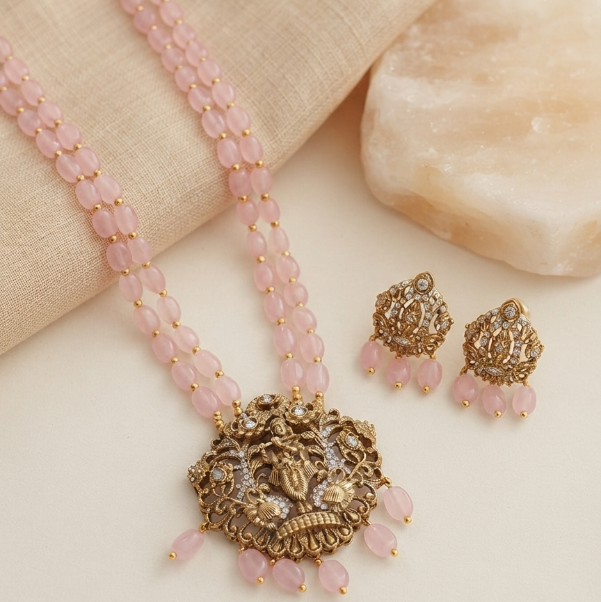 Krishan Design Gold Plated Temple Jewelry Statement Piece