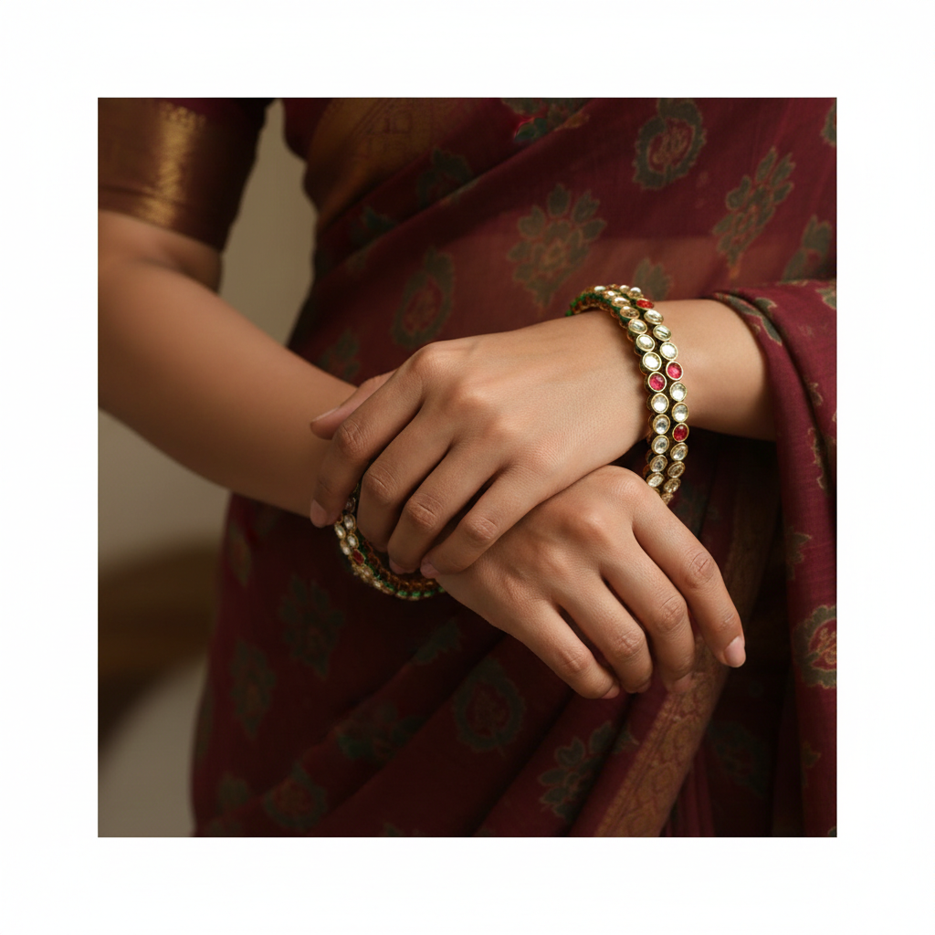 Multicolor Stones four Bangles For Women