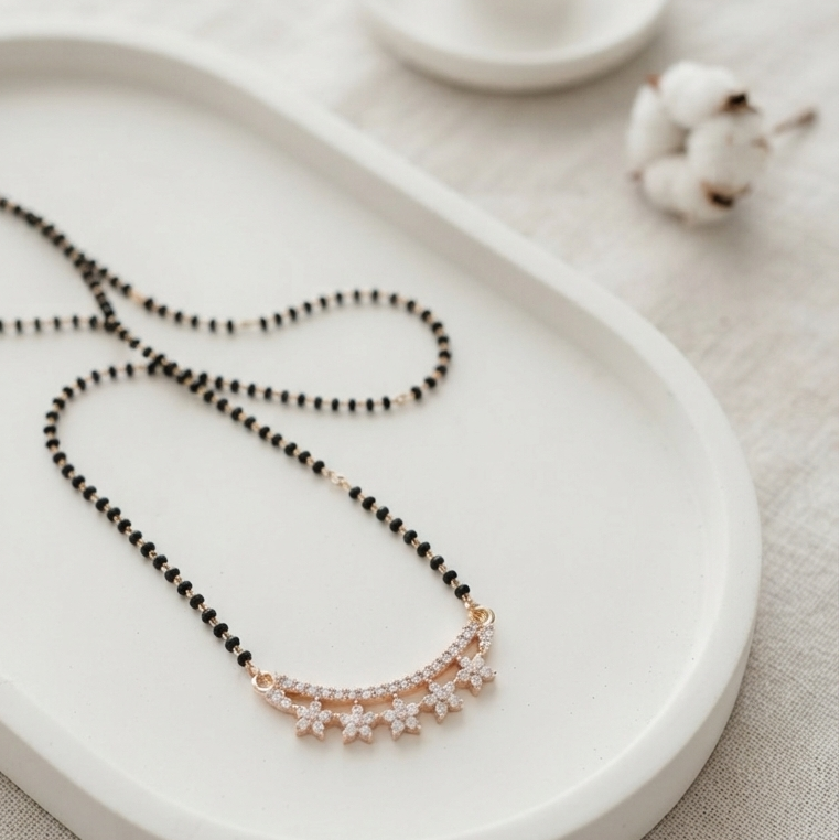 Stylish Mangalsutra With Black Beads
