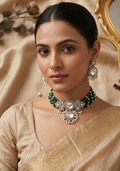 Mirror Work Choker Set with Pearls