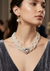 Pearl Braid With Heart Necklace Set