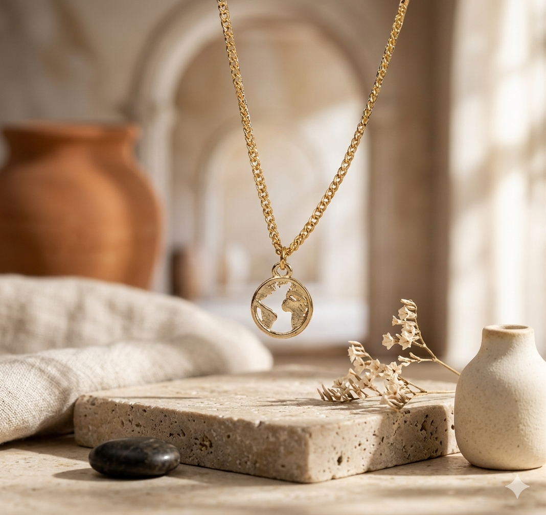 World Map Charm Pendant