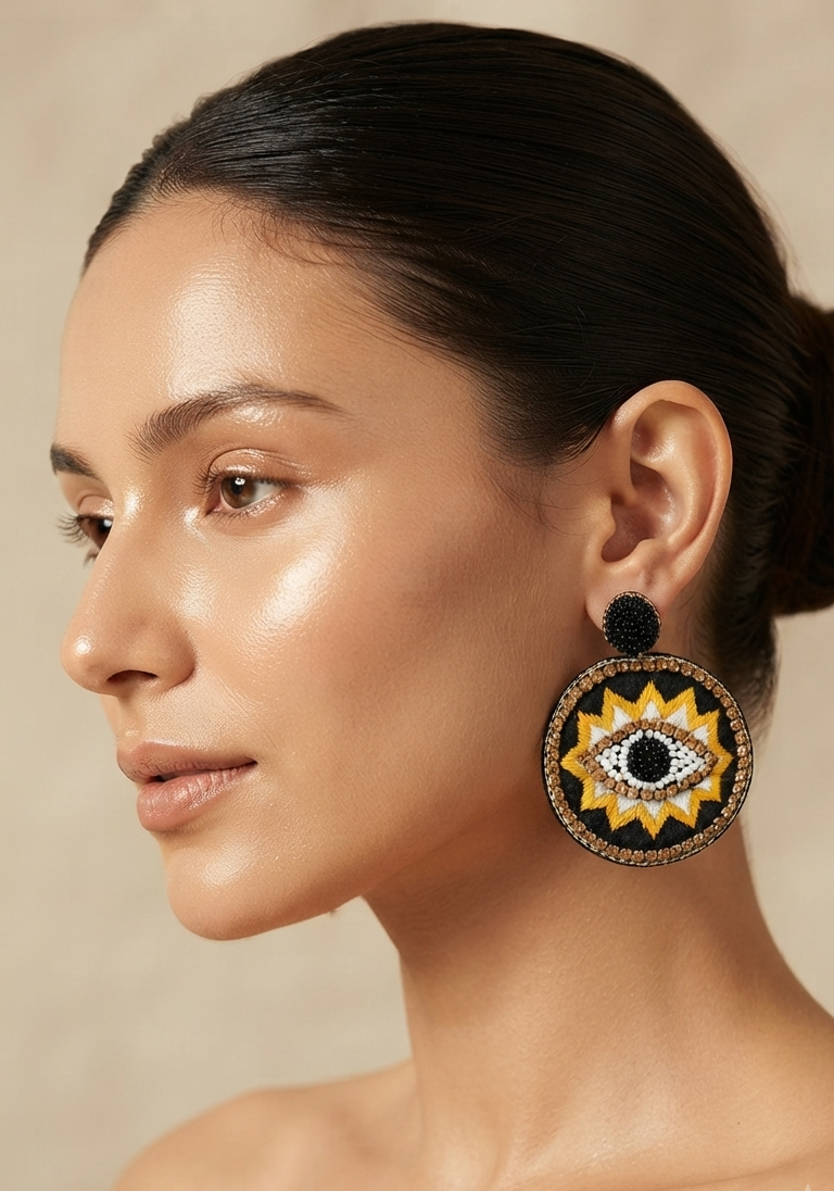 Black Evil Eye Earrings