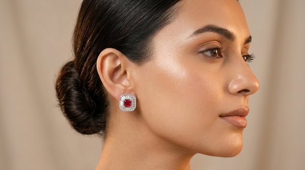 Classy Squar Cut Diamond Studs