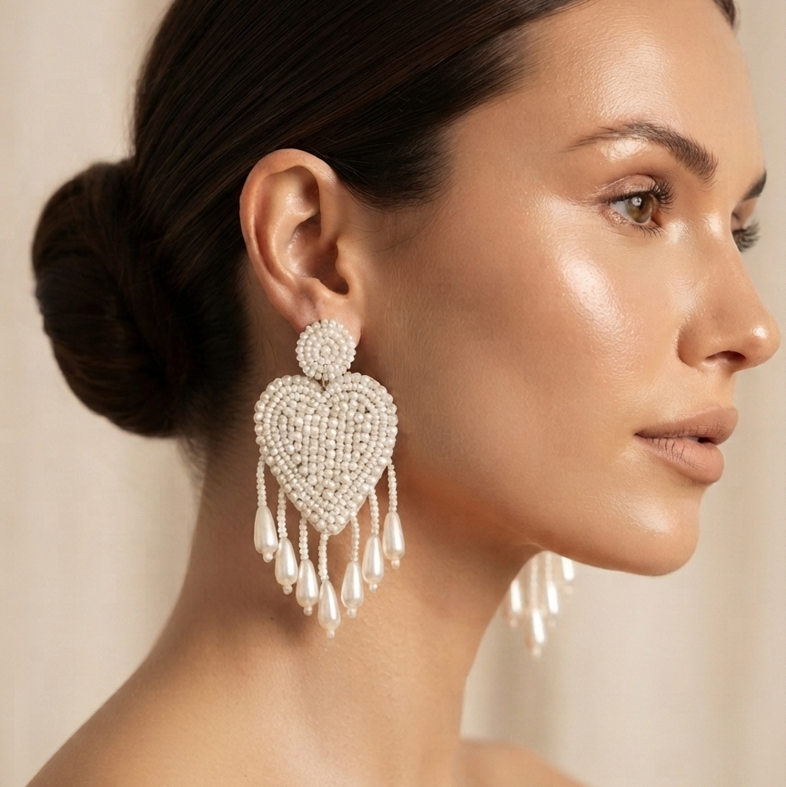 Heart shaped Handmade Earrings
