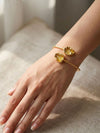 Stunning Yellow Gem Stone Brass Bracelet
