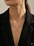 Gold Plated Half Moon Pendant